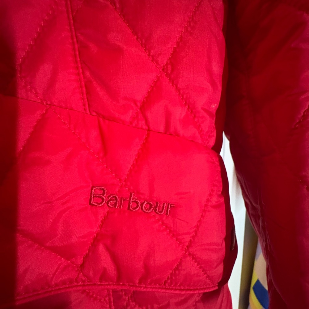 Barbour Women's Quilted Puffer Jacket in Red - Picture 4 of 5